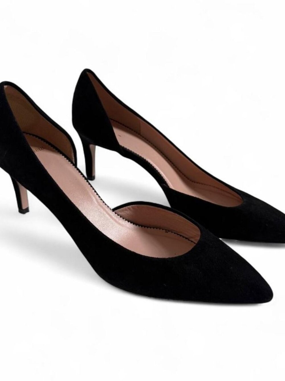 JCrew Black Suede Pointed Toe D'Orsay Heels